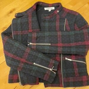 Elizabeth and James Patti Quilted Plaid Moto Jacket - Size M